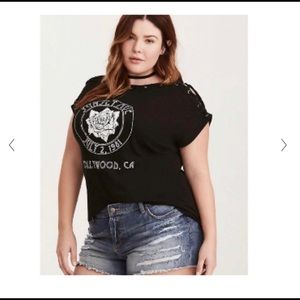 Torrid Sunset Muse Lace-up Neckline Top